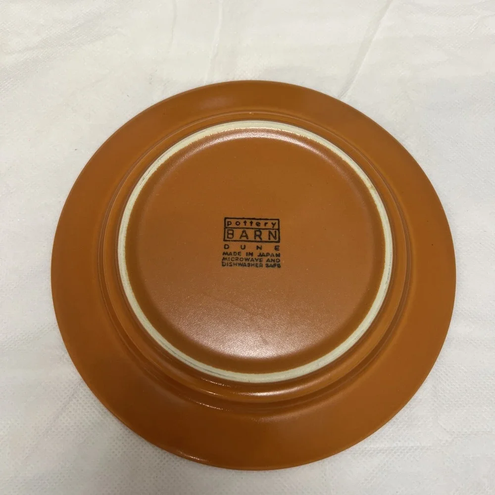 Vtg Pottery Barn Dune Persimmon Salad Plates 4 Retro MCM Boho Replacement